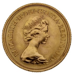 Moneda Reino Unido Soberano Isabel II Oro 1974 7,99g