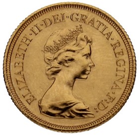 Moneda Reino Unido Soberano Isabel II Oro 1982 7,98g
