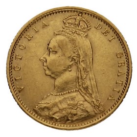 Moneda Reino Unido 1/2 Soberano Victoria Oro 1892 3,96g