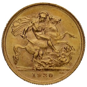 Moneda Sudáfrica Soberano Jorge V Oro 1930 SA 7,99g