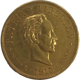 Moneda Cuba 10 Pesos Oro 1915 16,71 g