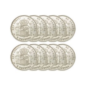 Lote de 5 Pesetas*10 Monedas de Plata 250 g