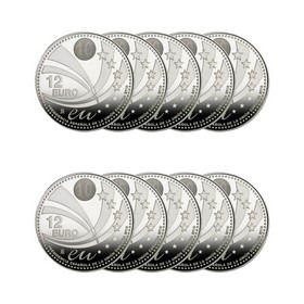 Lote de 10 Monedas española de plata de 12 Euros 182 g