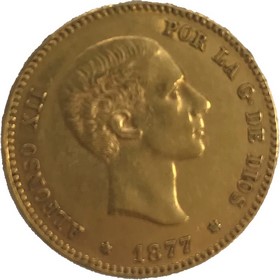 Moneda 25 pesetas Oro 1877 8,03 g