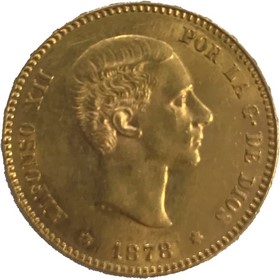 Moneda 25 pesetas Oro 1878 8,07 g