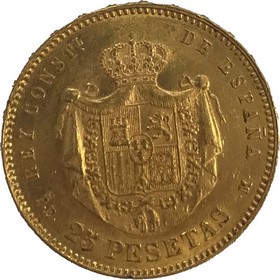 Moneda 25 pesetas Oro 1878 8,07 g