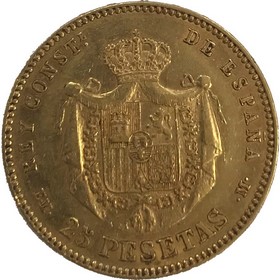 Moneda 25 pesetas Oro 1879 8,06 g