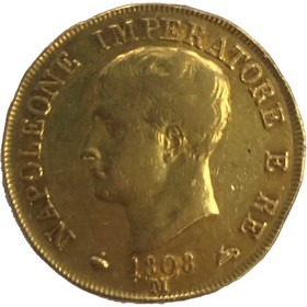 Moneda Italia 40 Lira Oro 1808 12,85 g