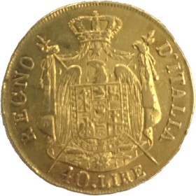 Moneda Italia 40 Lira Oro 1808 12,85 g