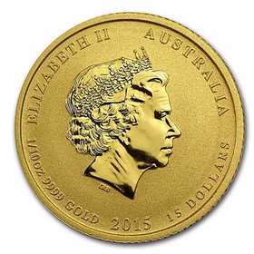 Moneda Australia Año Lunar de la Cabra de 15 Dolar Oro 2015 1/10 oz